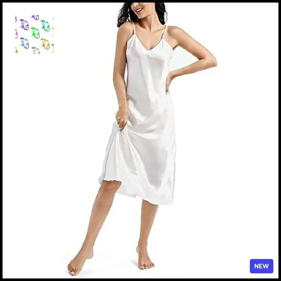 Satin Slip Dress Elegant Minimal Chic Evening Party Wear Adjustable Straps